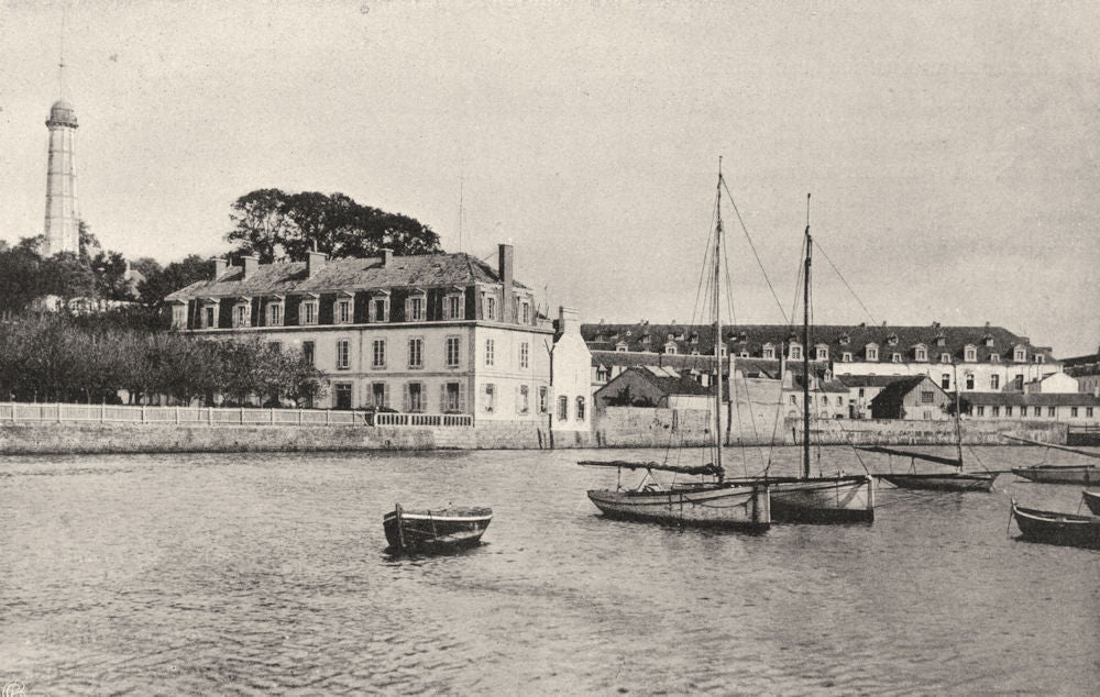 MORBIHAN. Le port de commerce, à Lorient 1903 old antique print picture